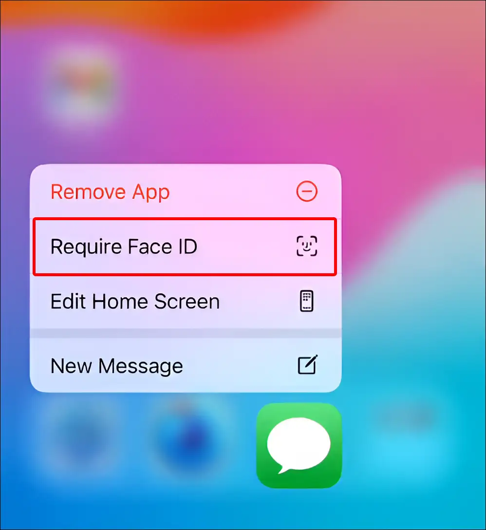 iphone messages app require face id