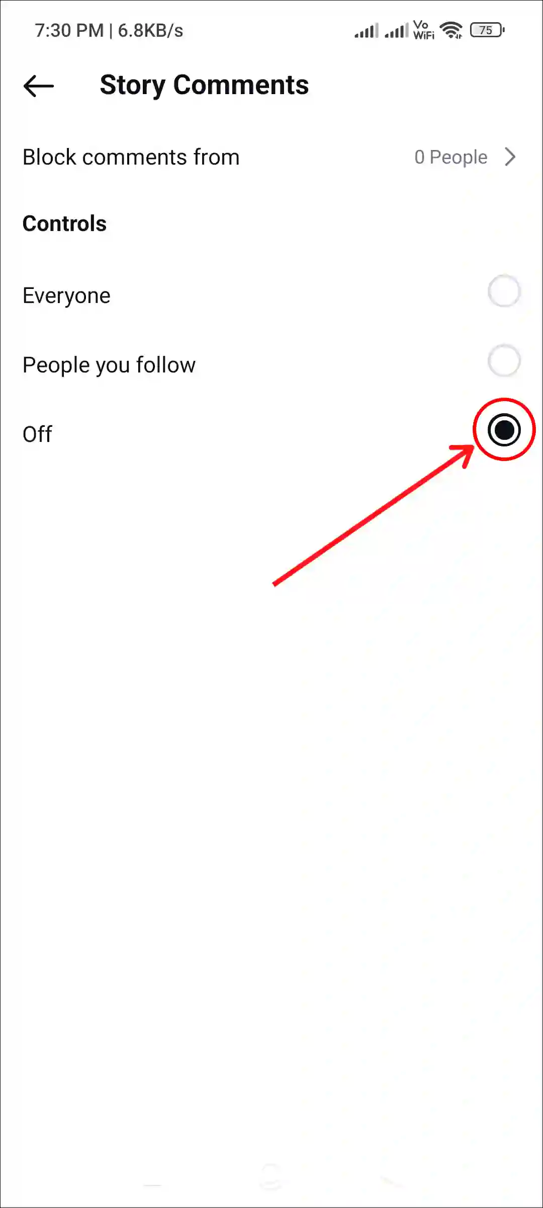 turn off story comments on instagram