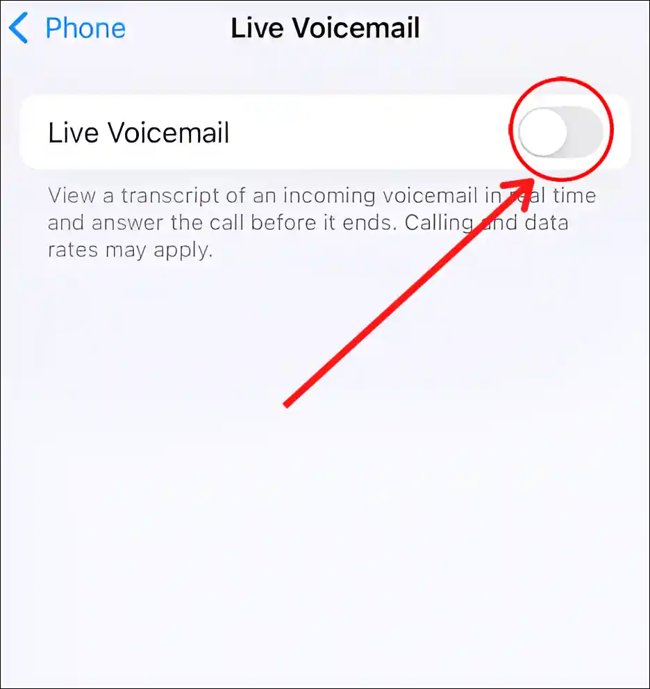 turn off voicemail on iphone