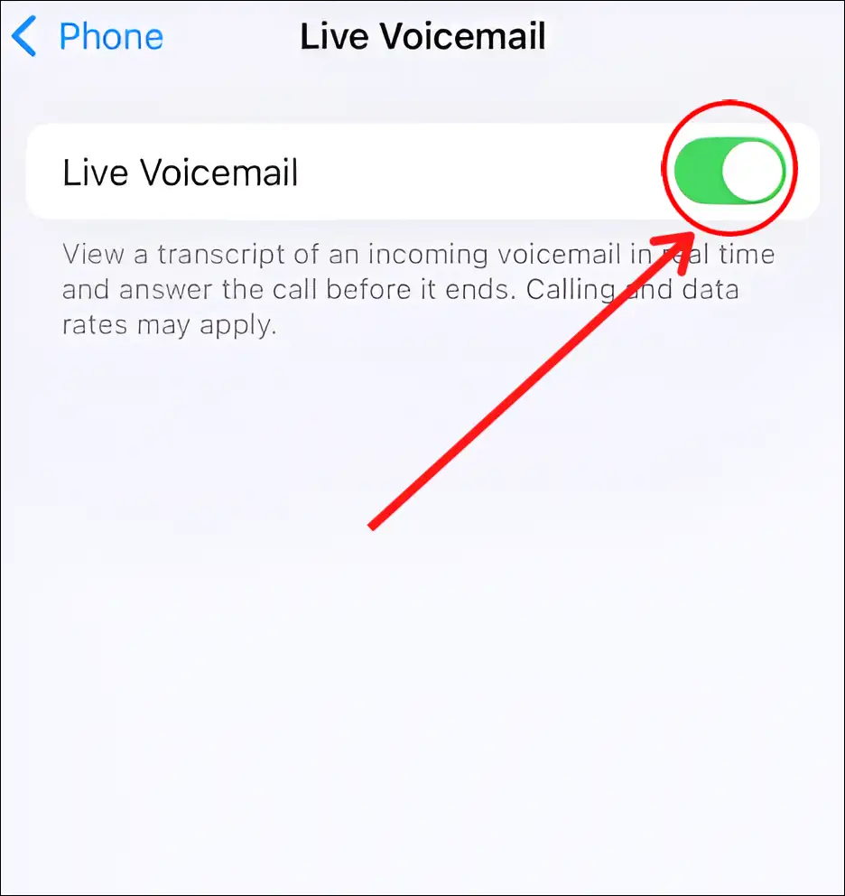 turn on voicemail on iphone