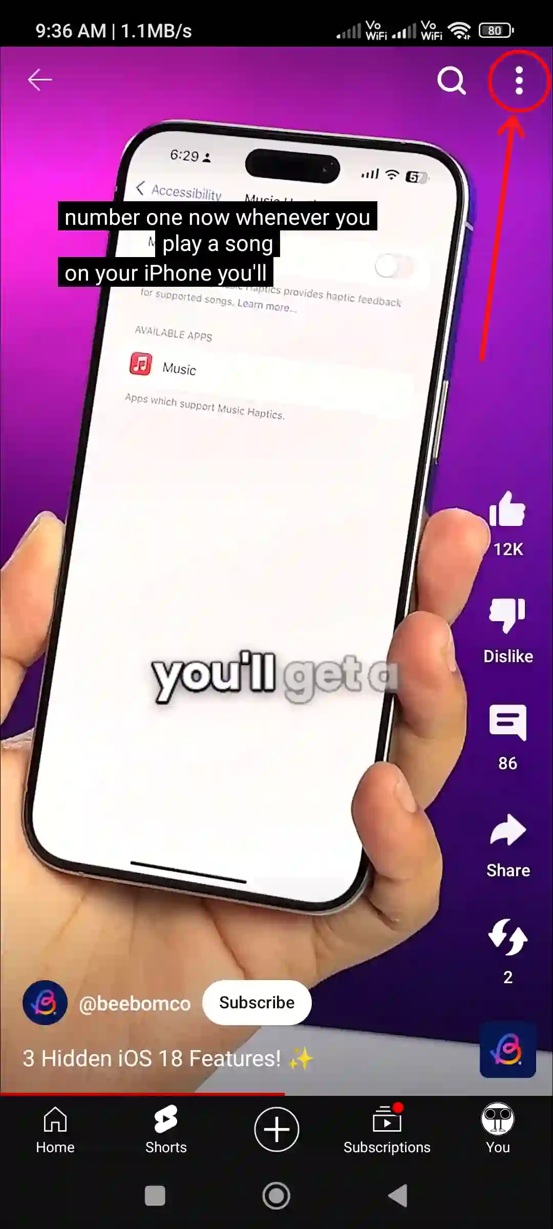 youtube app shorts captions turn off