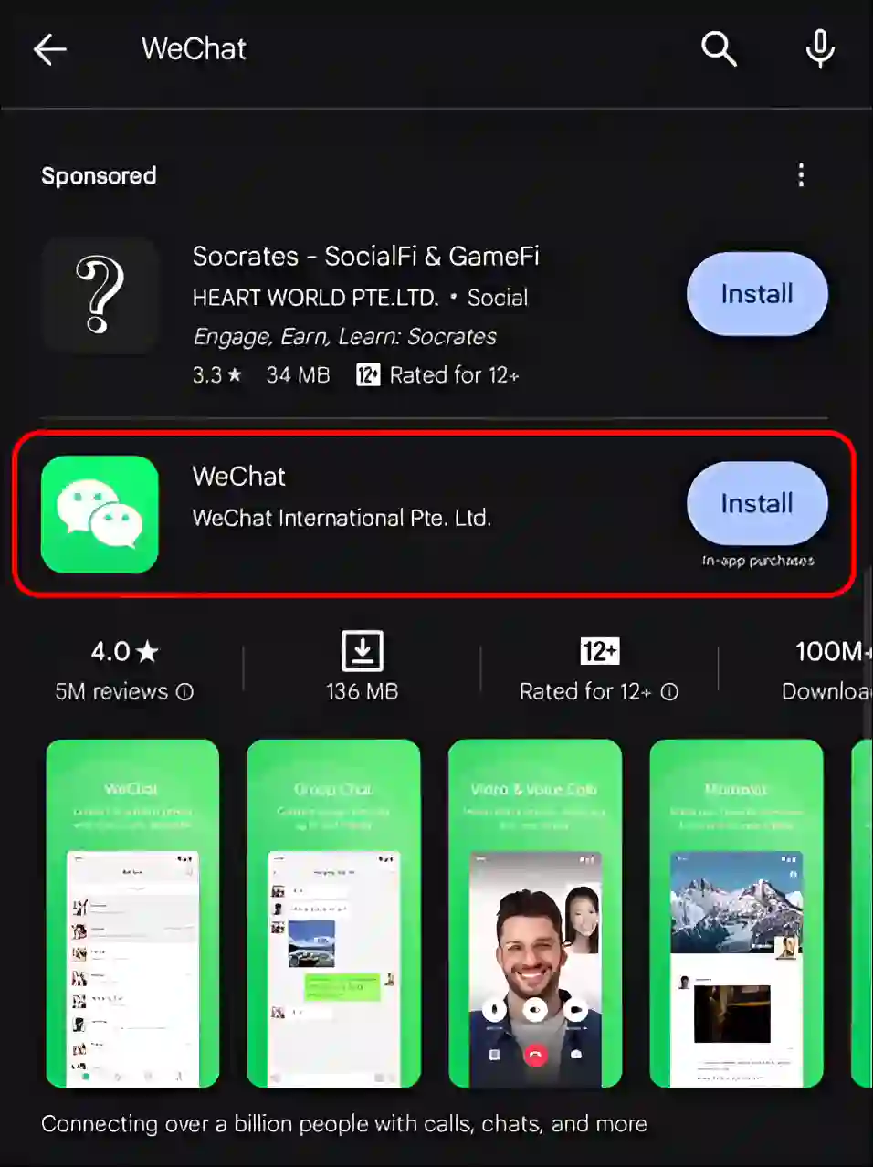 android wechat google play store