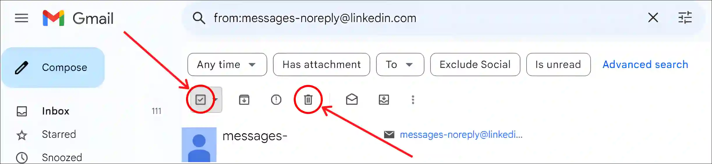 desktop bulk delete emails from a sender in gmail