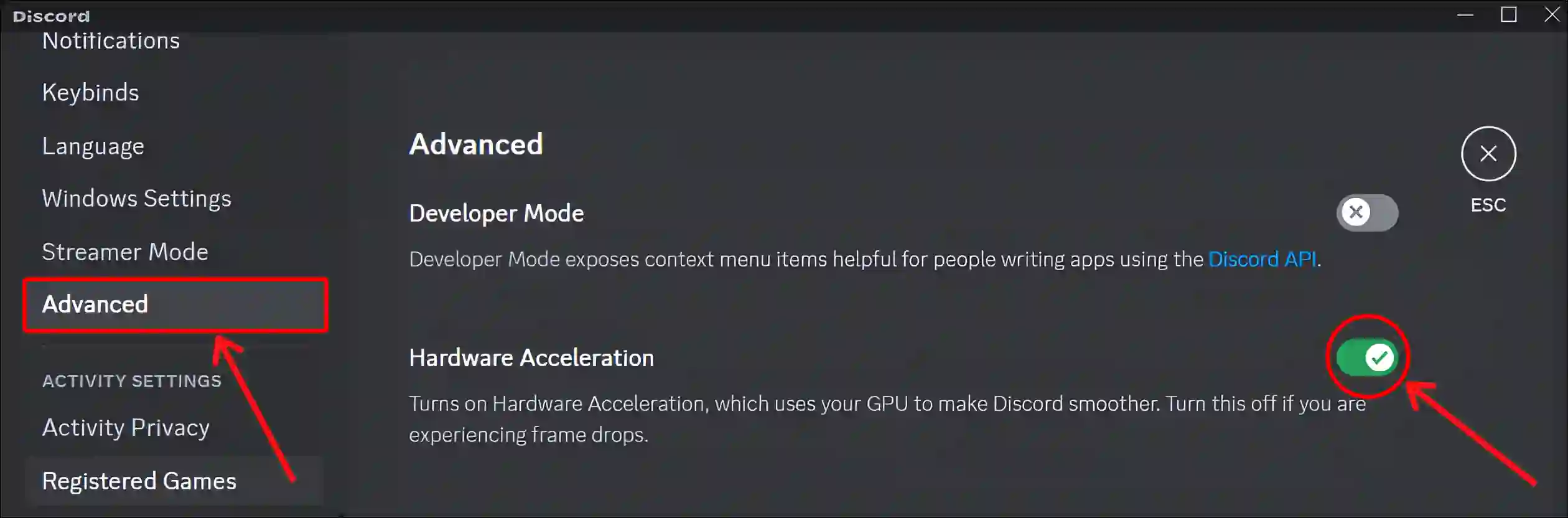 discord hardware acceleration disable