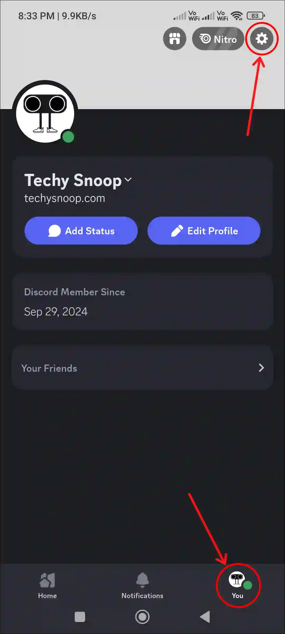 discord mobile app settings