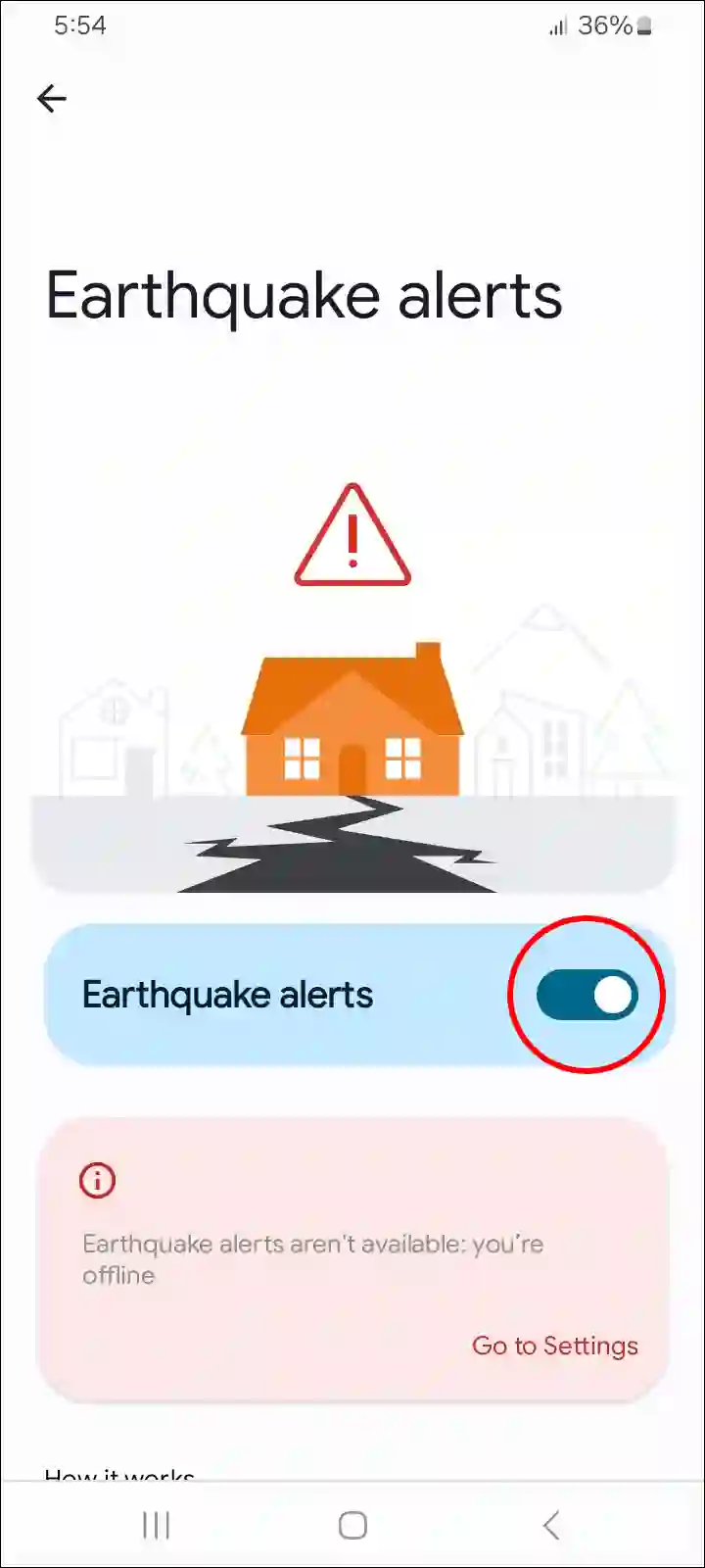 enable samsung earthquake alerts