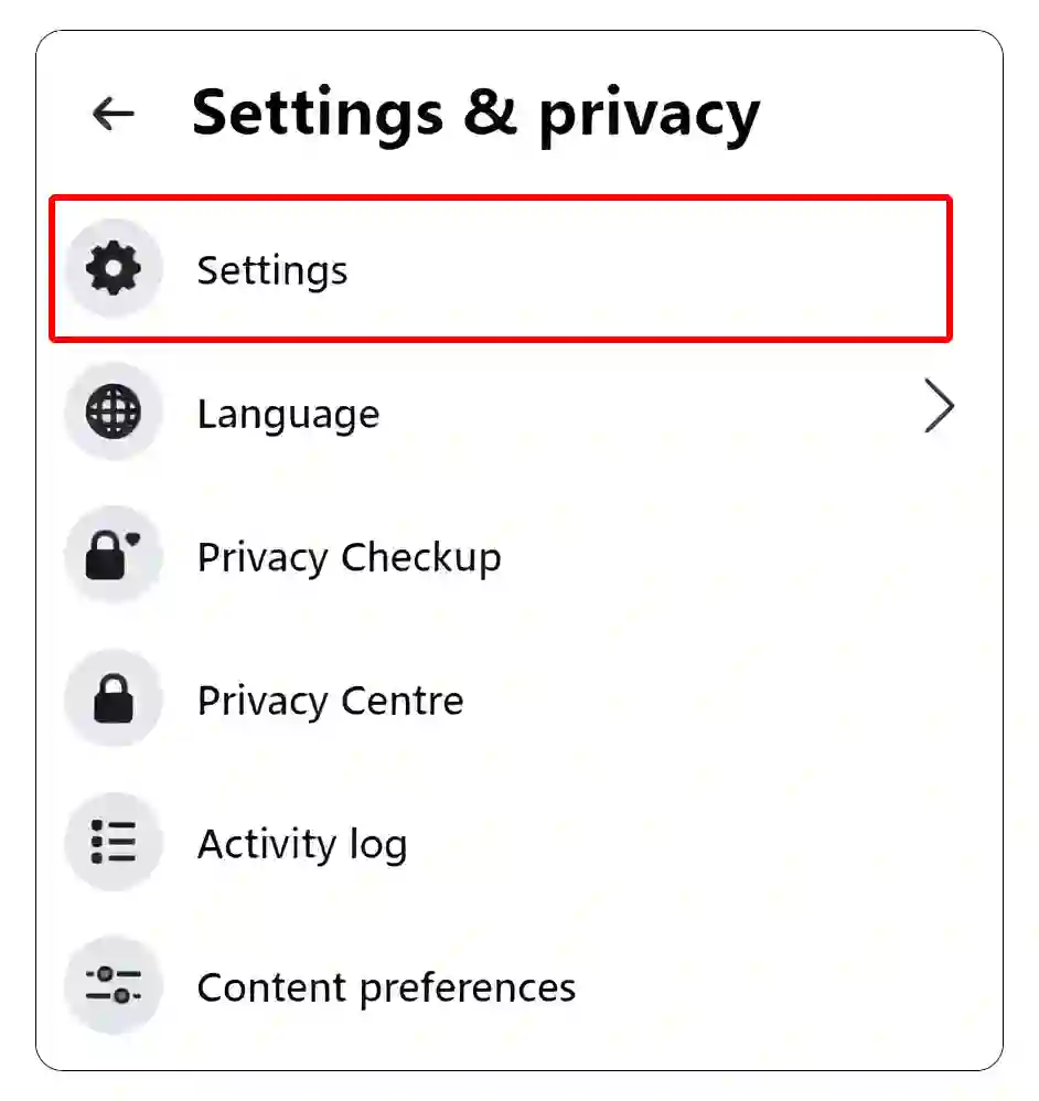 facebook website settings