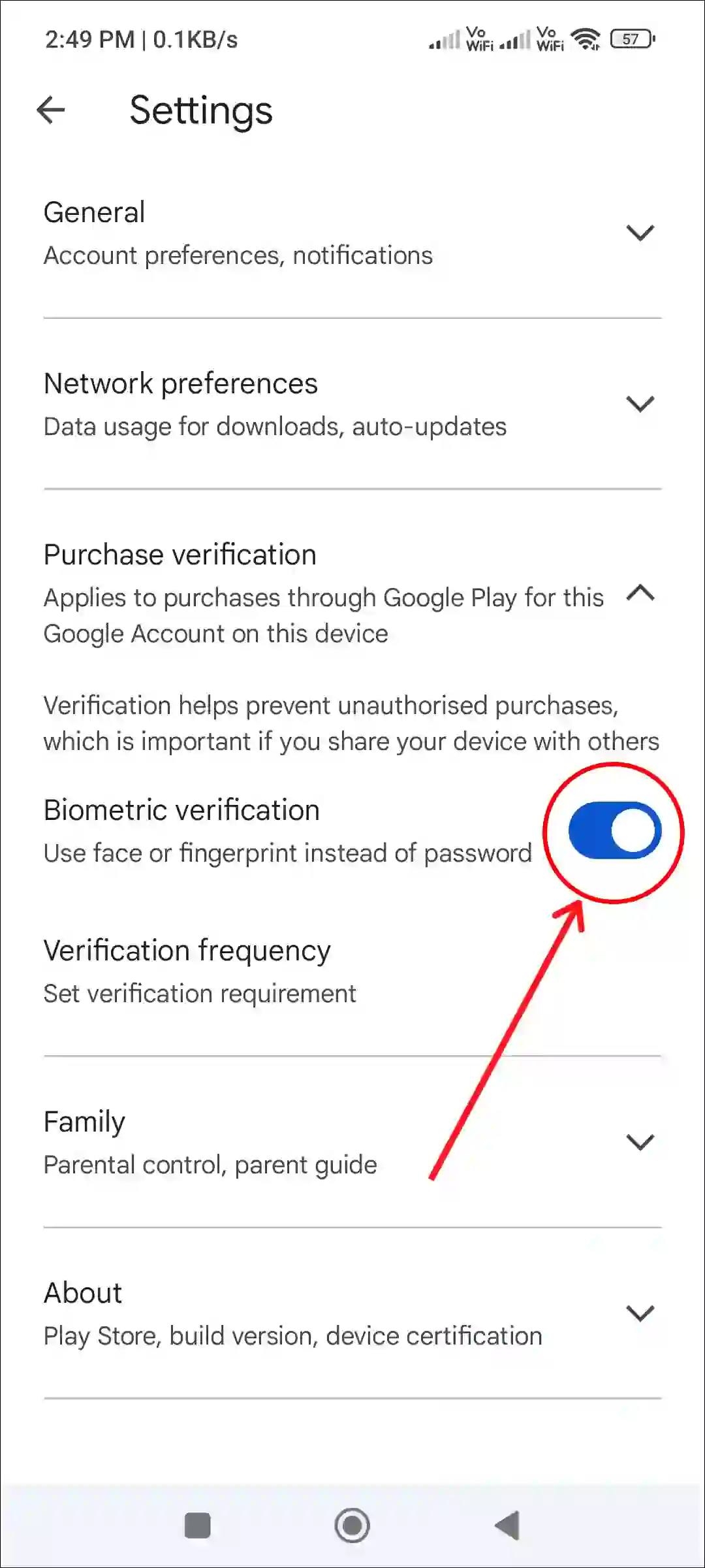 google play store biometric verification authentication