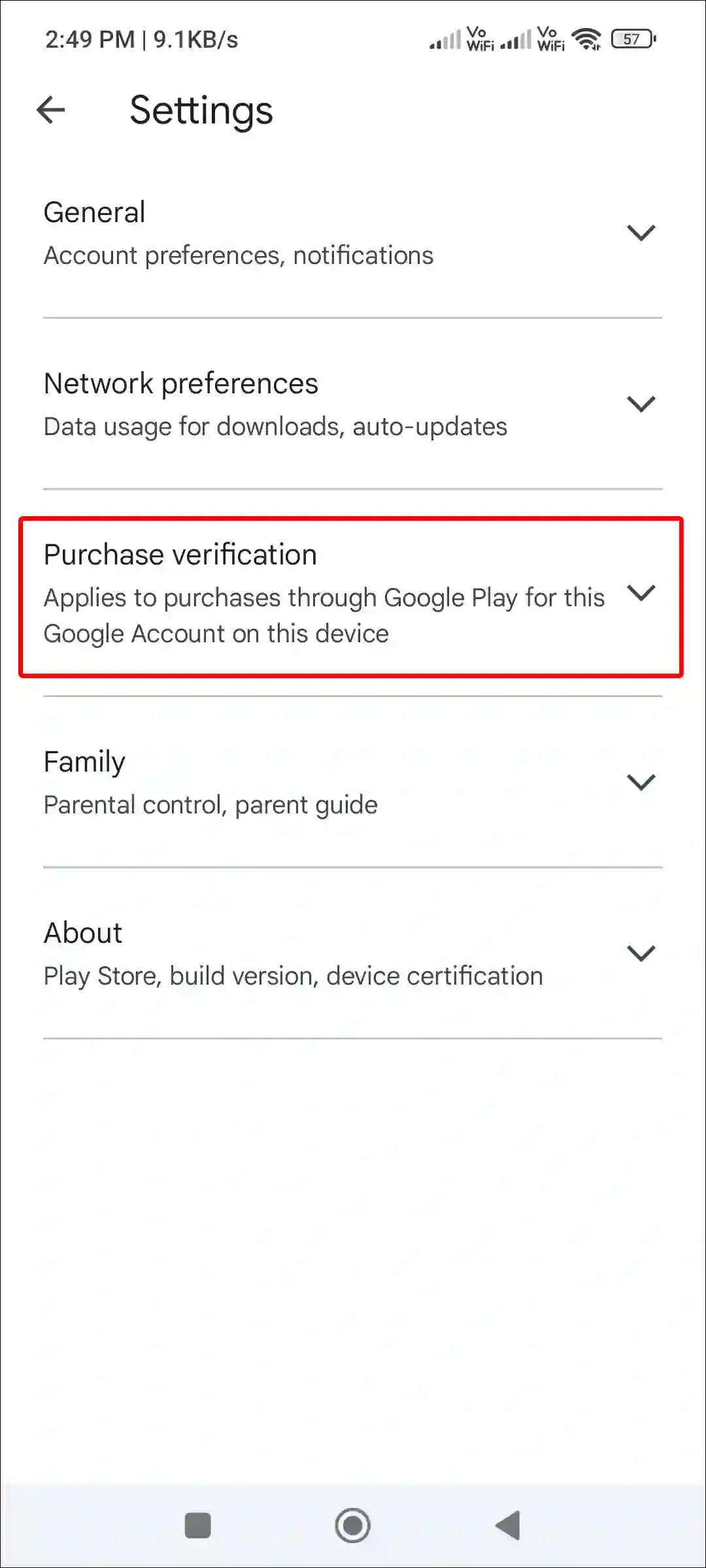 google play store purchase verification