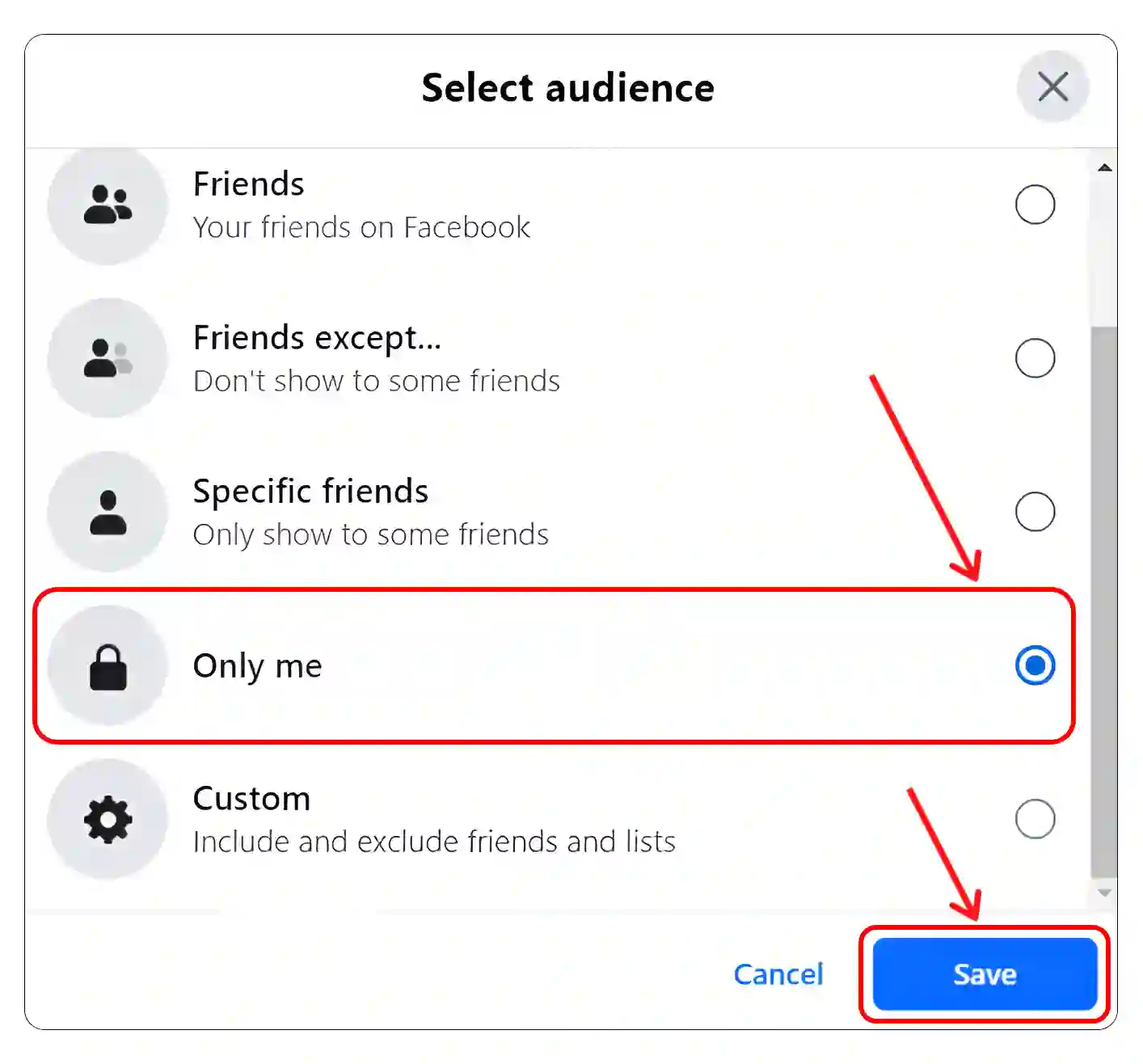 hide your friends list on facebook website