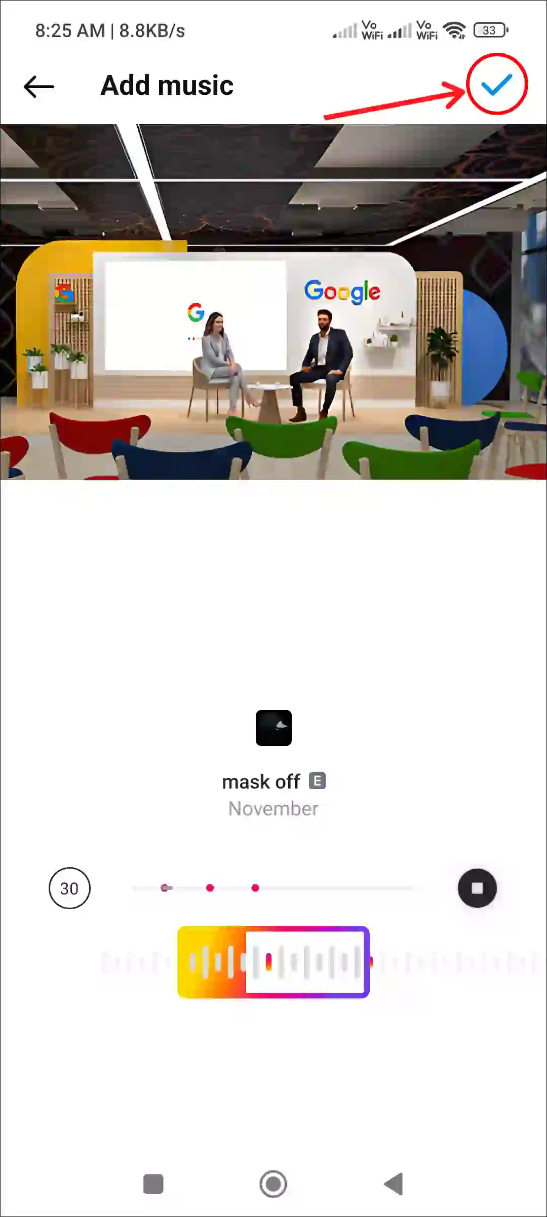 instagram photo post music add