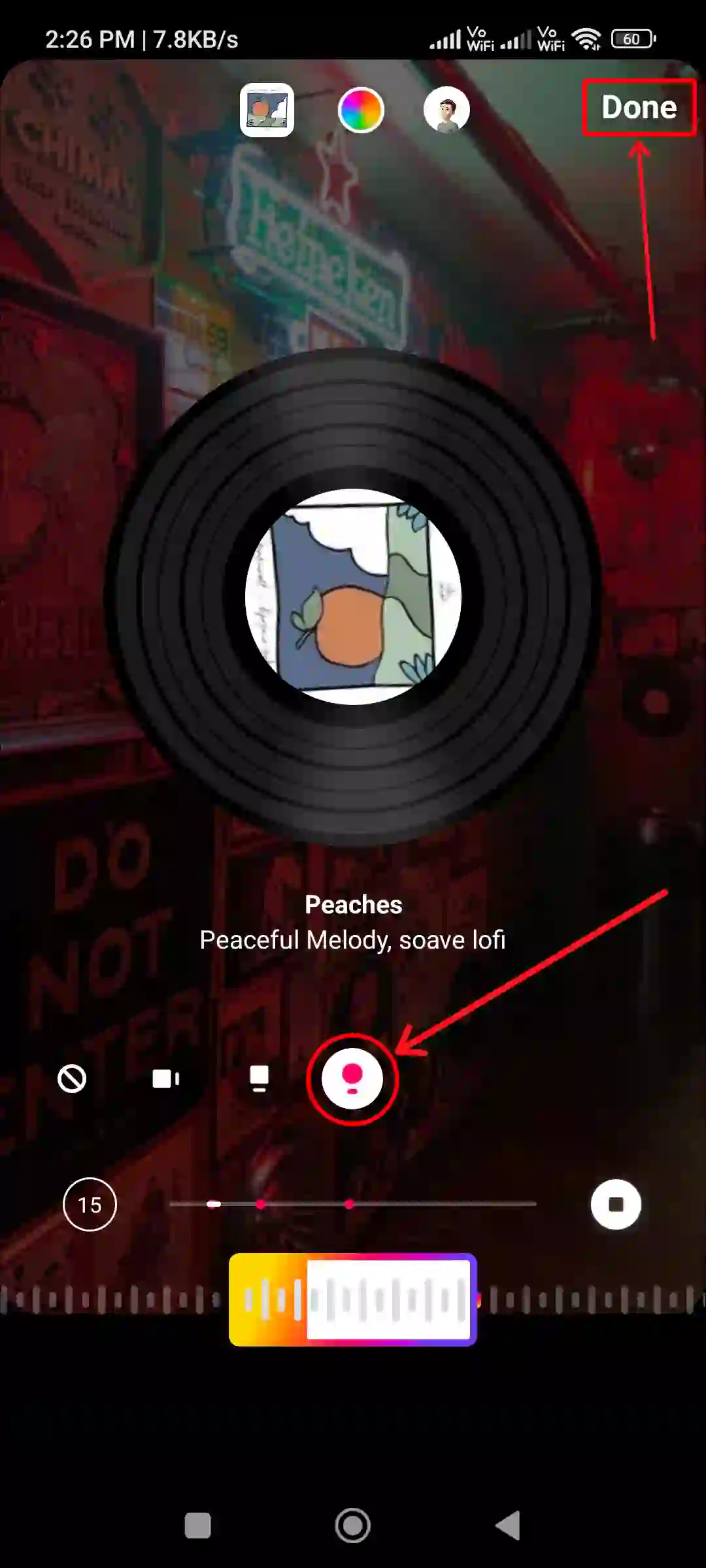 instagram story image music disc