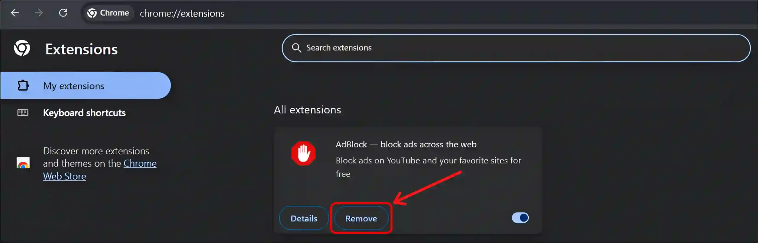 remove adblocker chrome extension