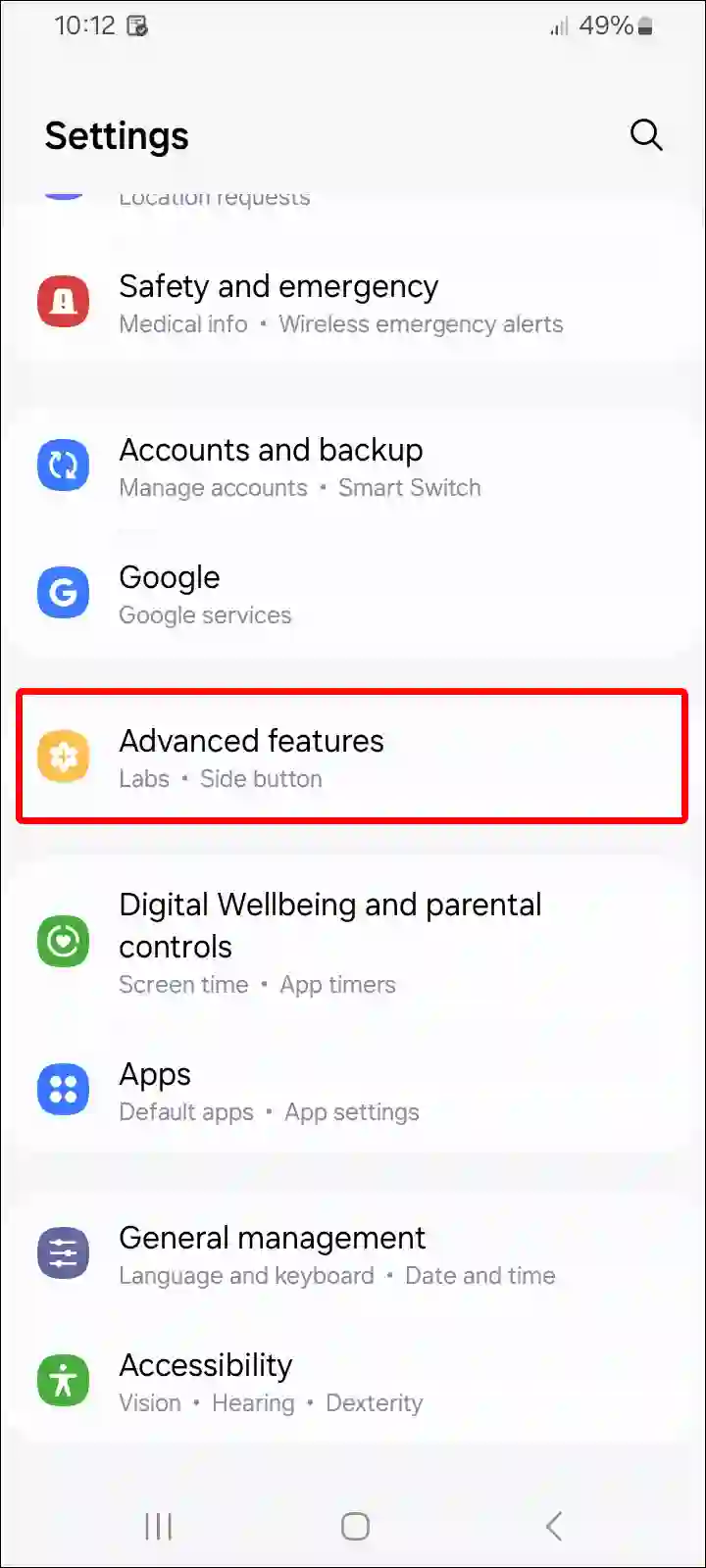 samsung advanced features