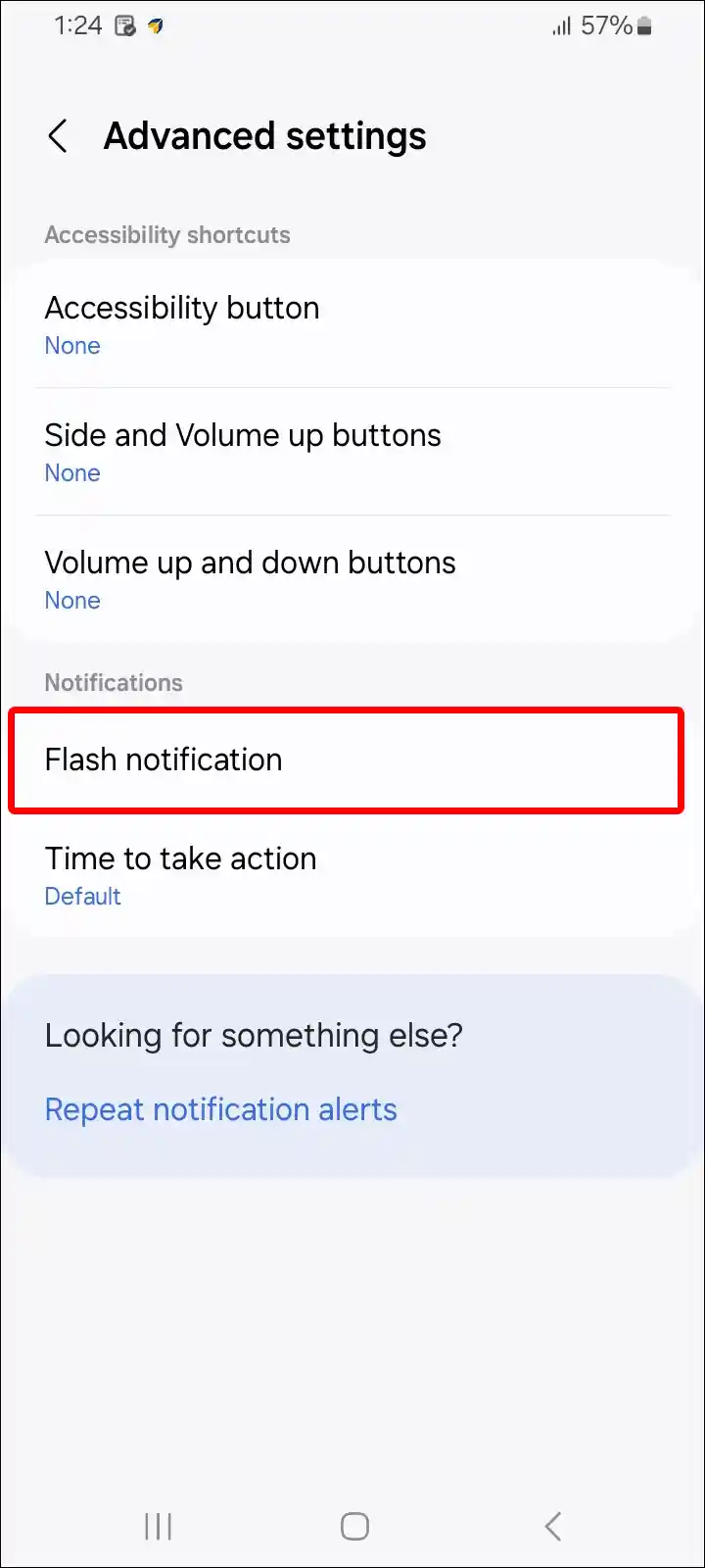 samsung flash notification settings