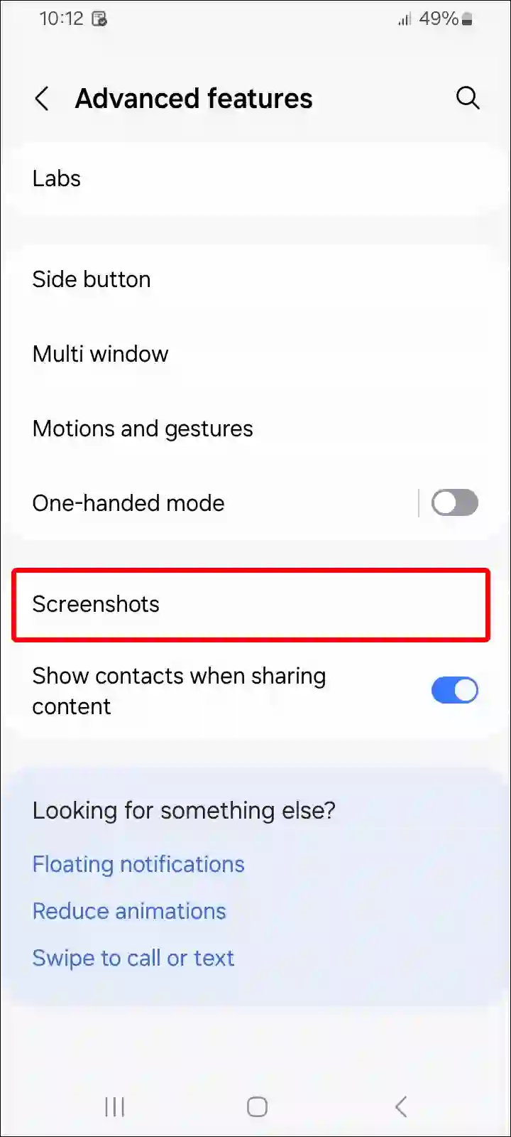 samsung screenshot settings