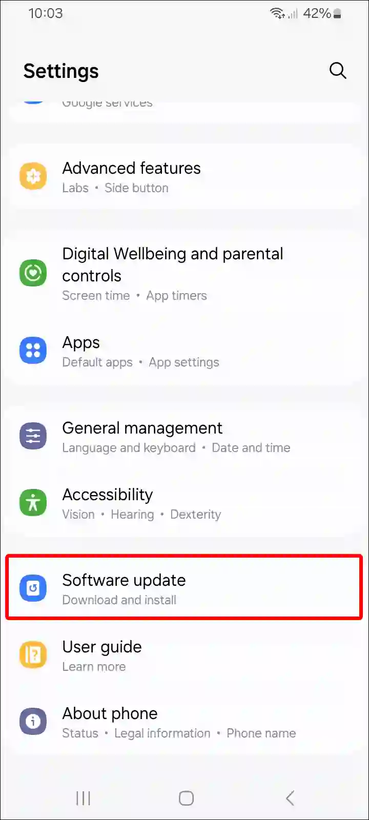 samsung software update