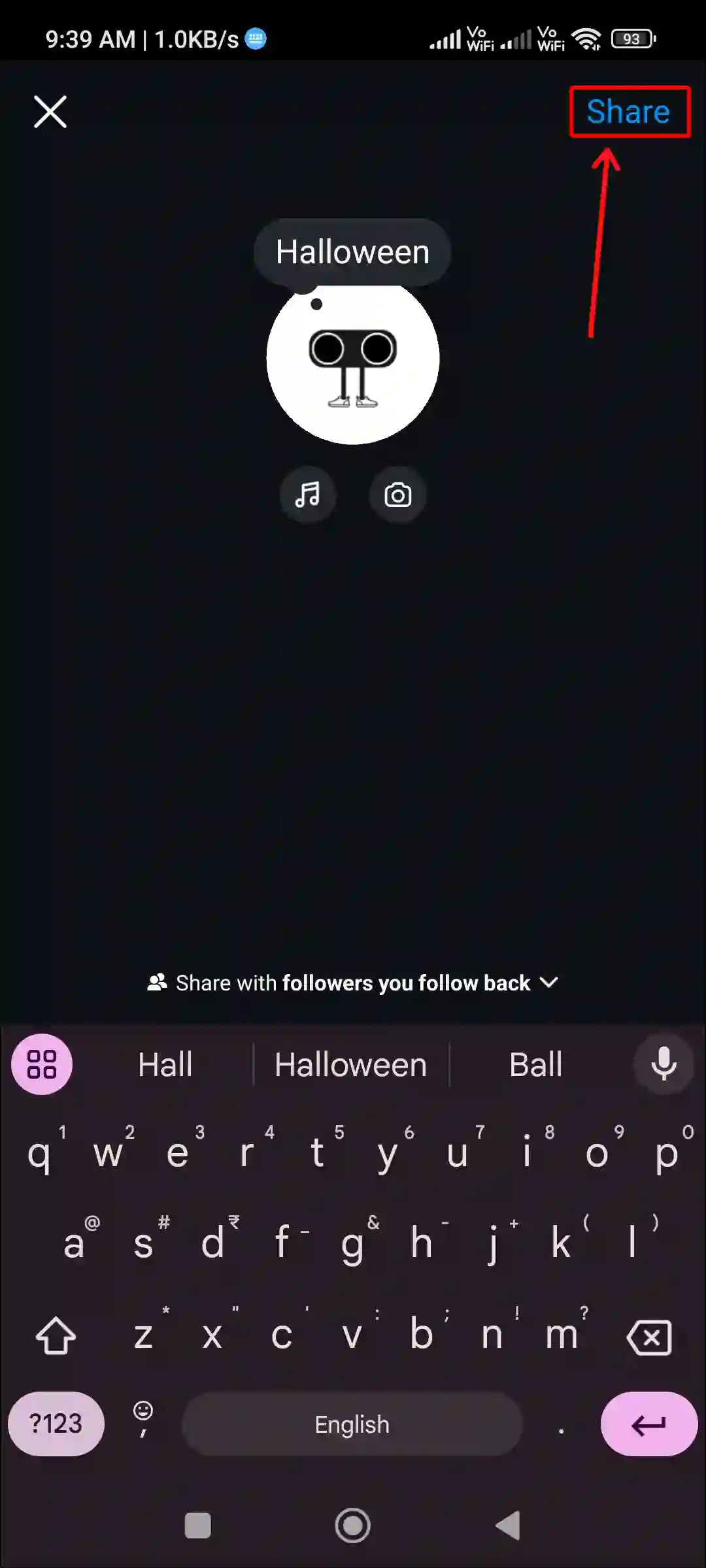 share instagram halloween notes