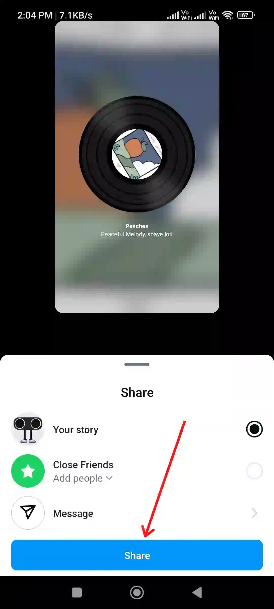 share instagram music cd story