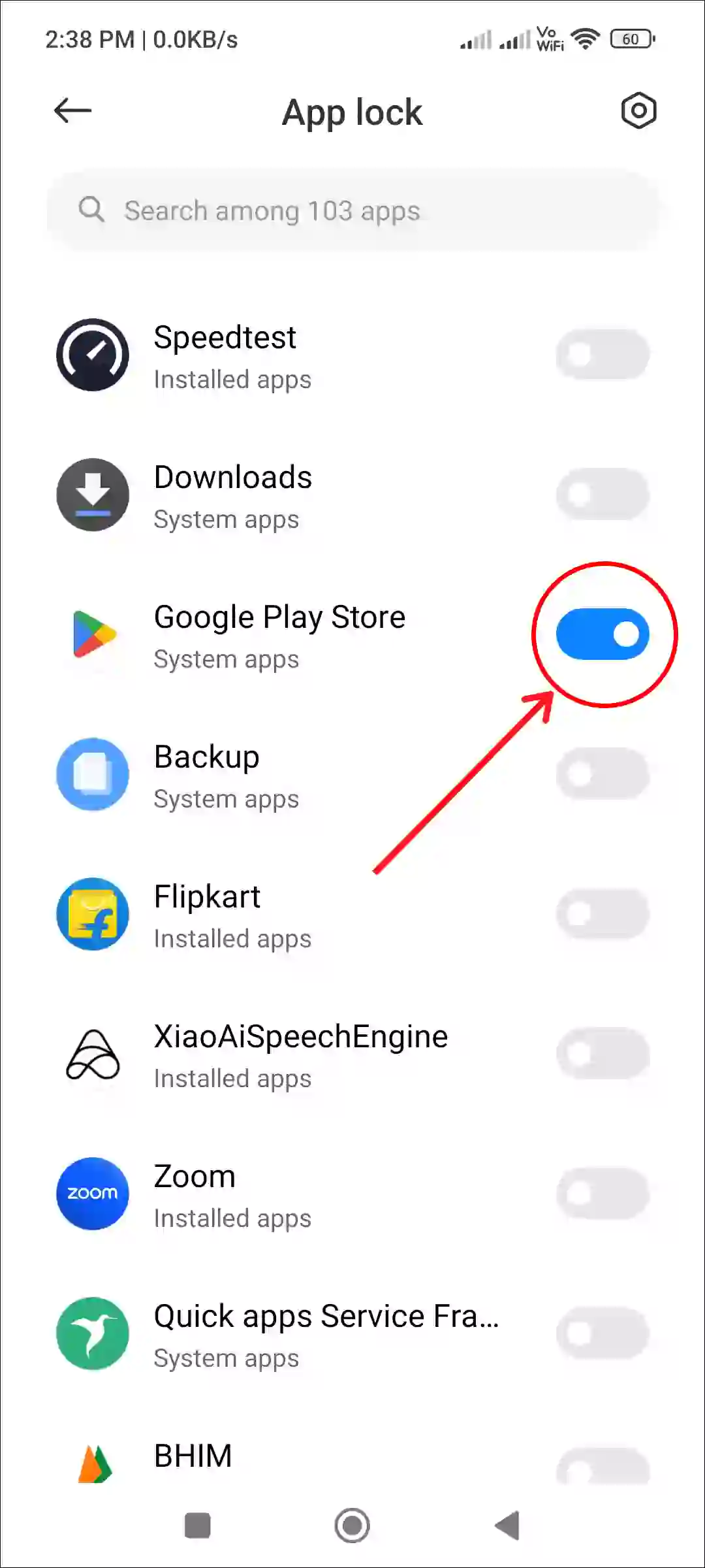 xiaomi play store lock