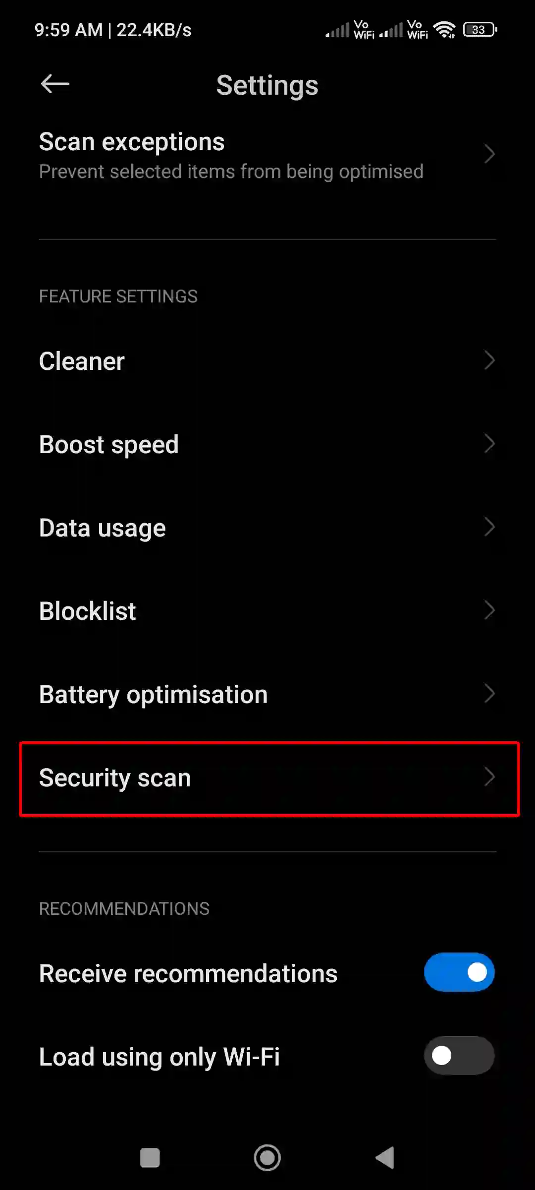 xiaomi security scan