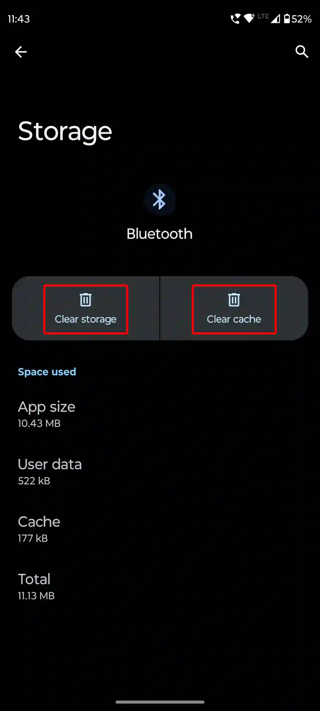 android bluetooth clear cache data