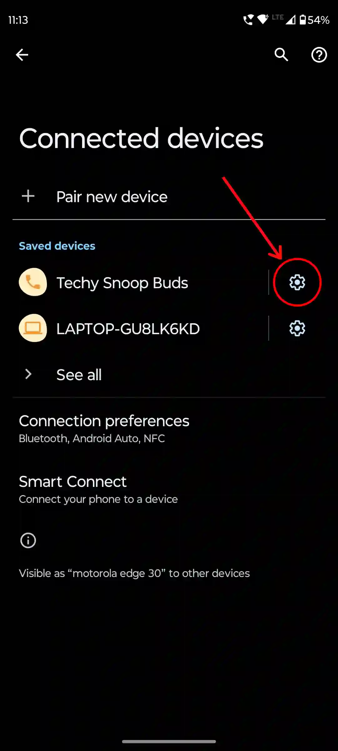 android bluetooth paired device settings