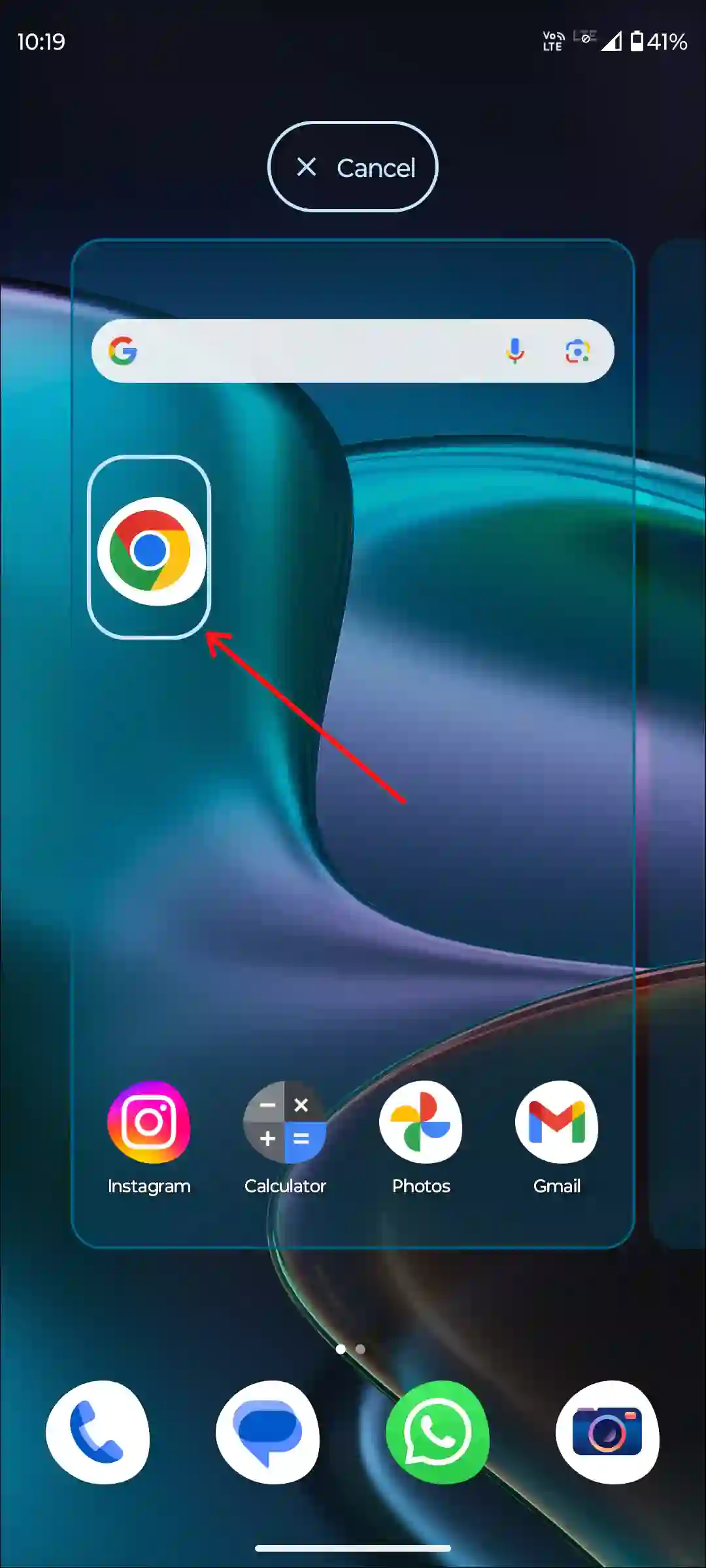 android home screen chrome move