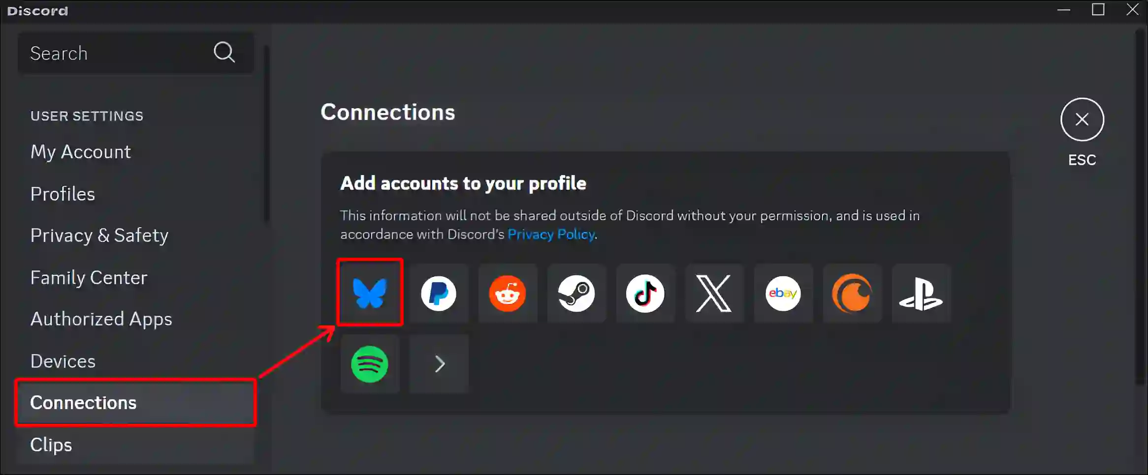 discord connections bluesky