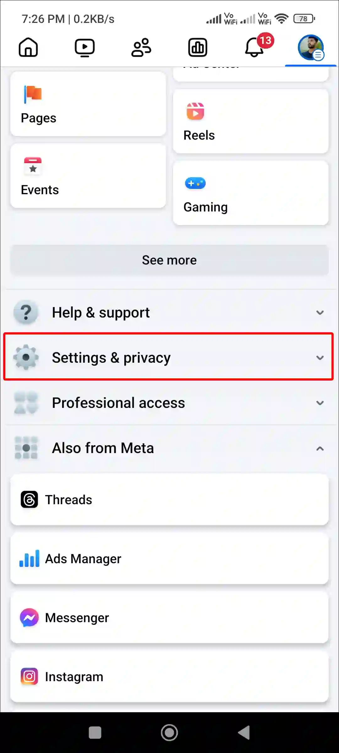 facebook app settings and privacy