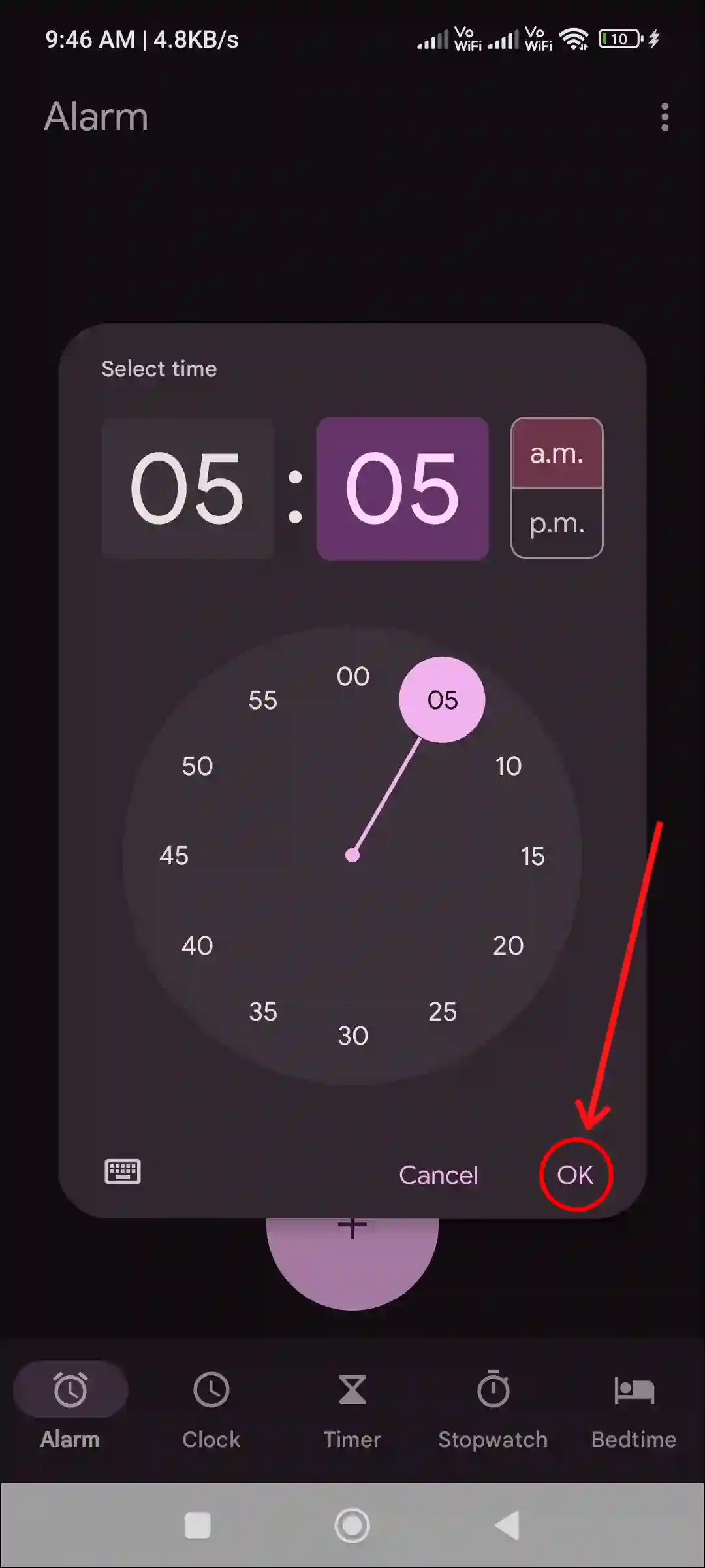 google clock new alarm