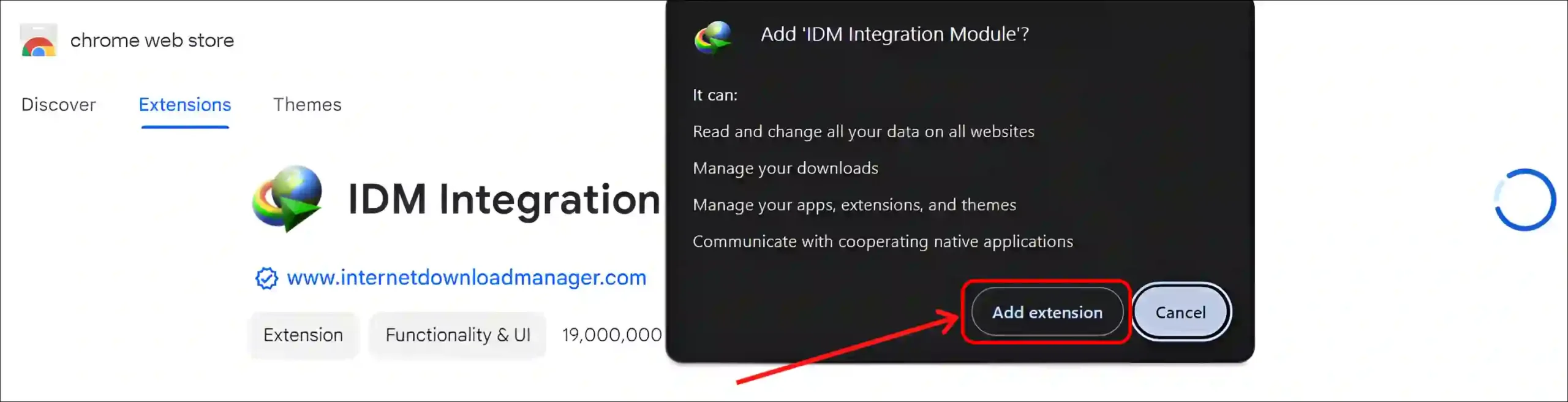 idm integration module add extension