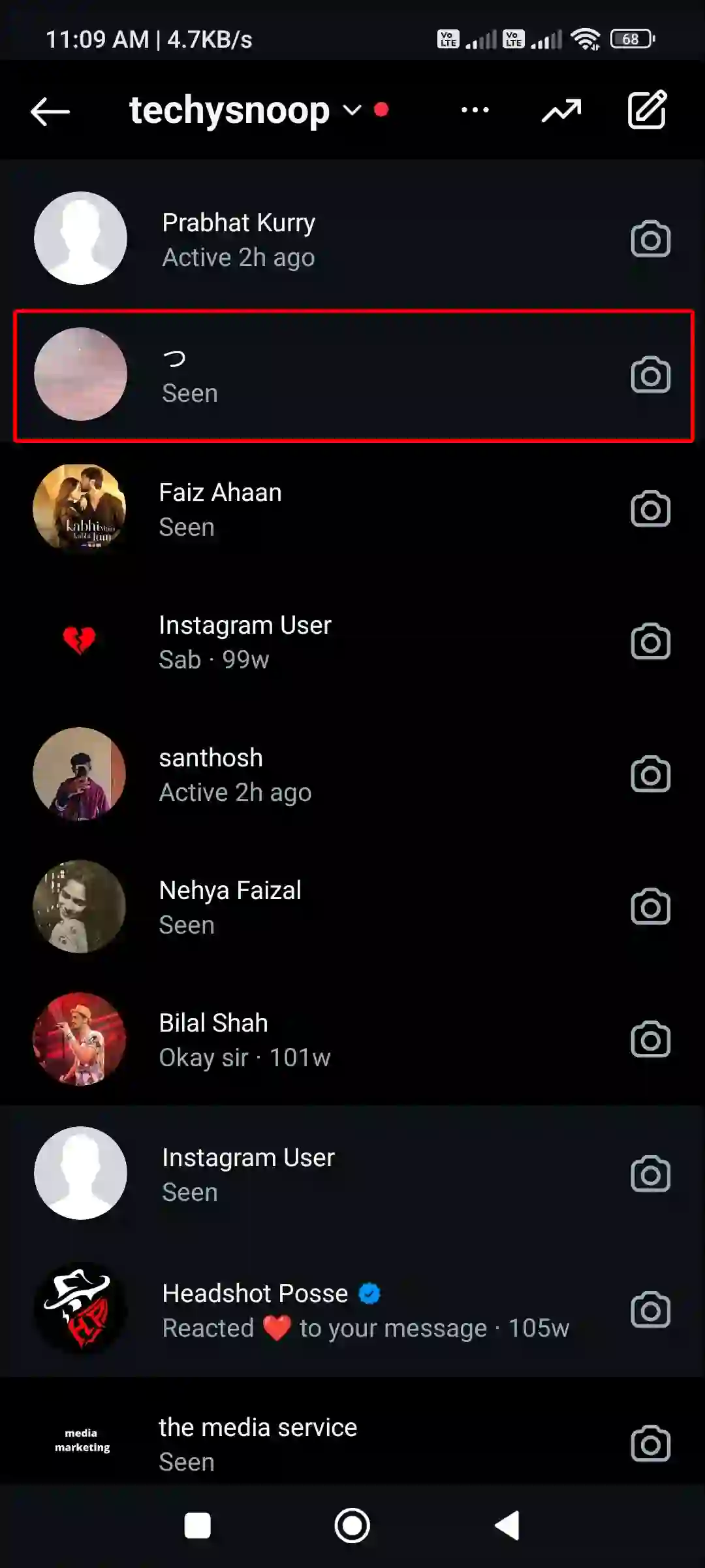 instagram dm chat name