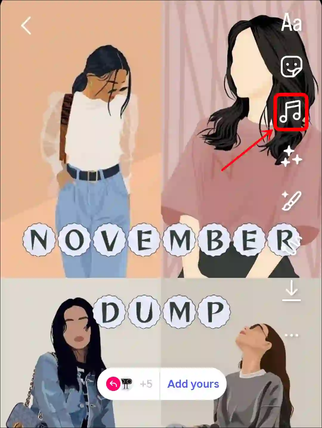 november dump story music