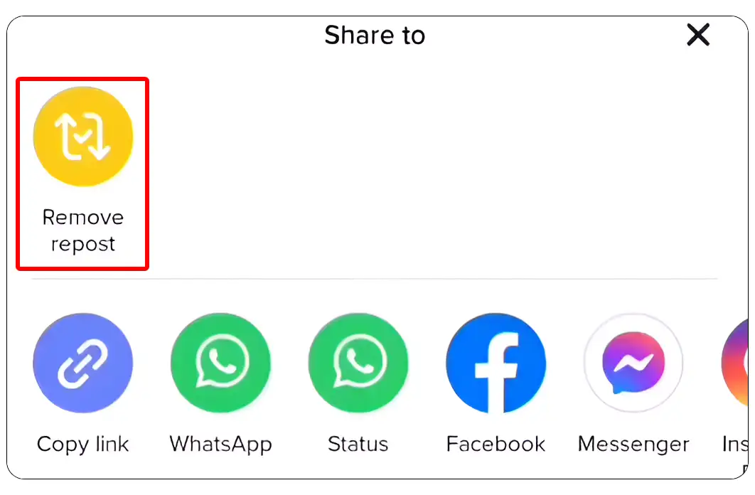 remove repost on tiktok