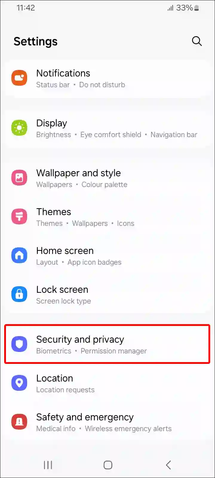 samsung security and privacy settings