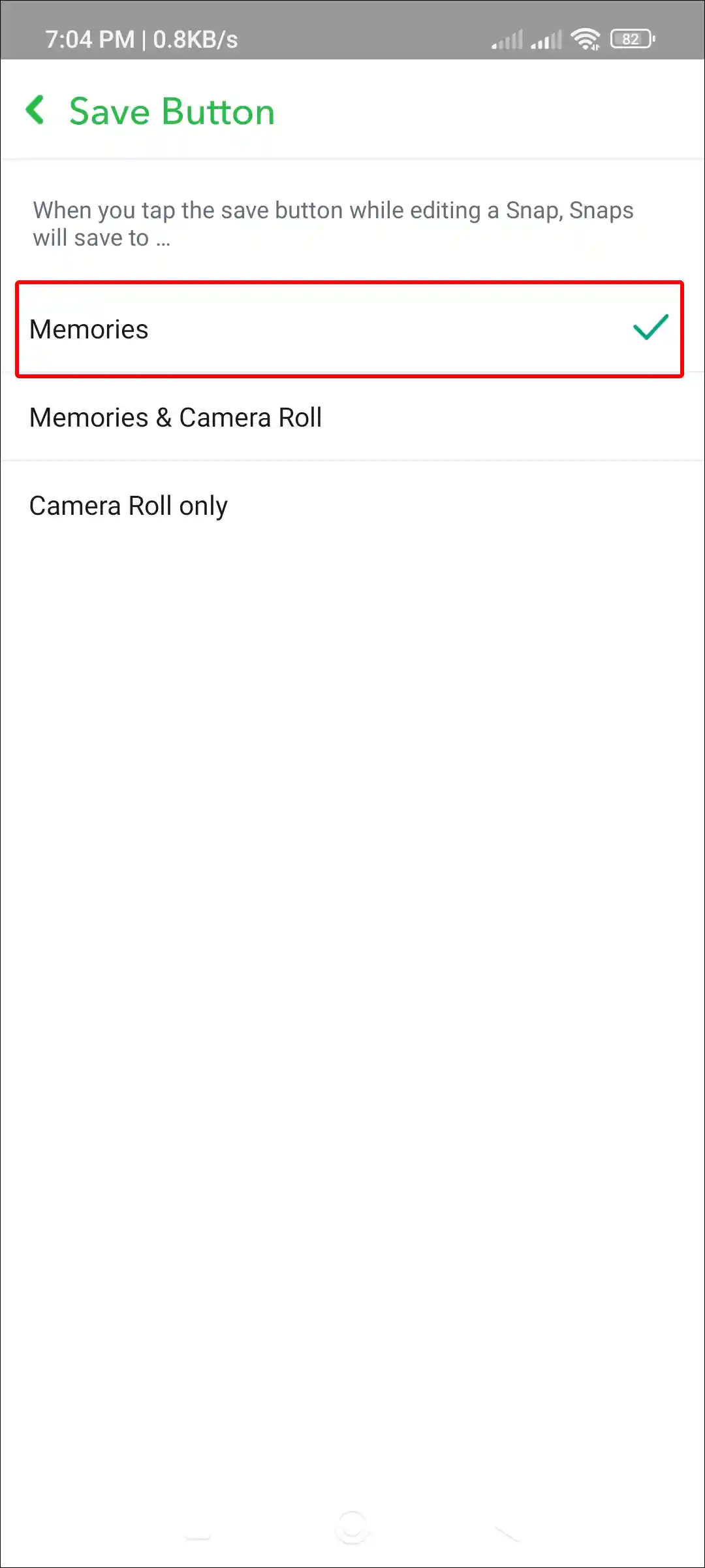 snapchat snaps save button memories