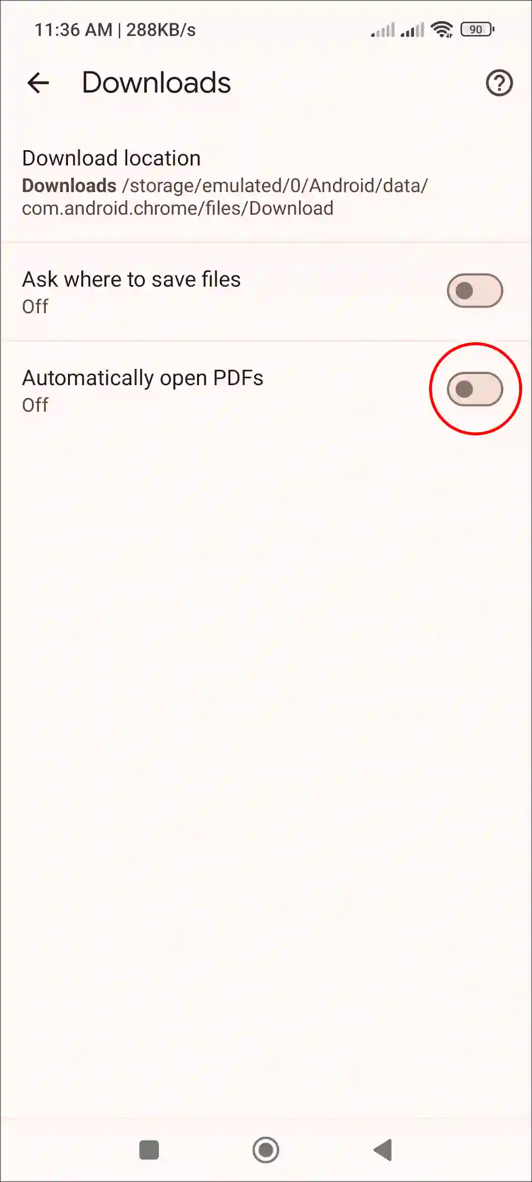 turn off automatically open pdfs in chrome