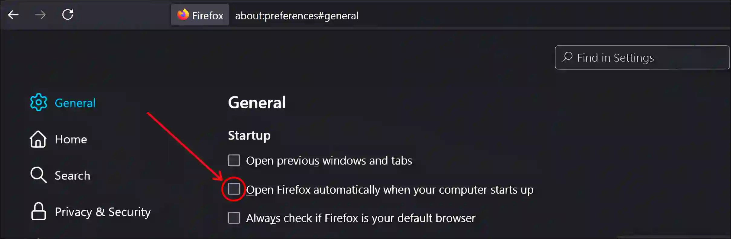 Turn Off Firefox From Opening Automatically Using Firefox Settings