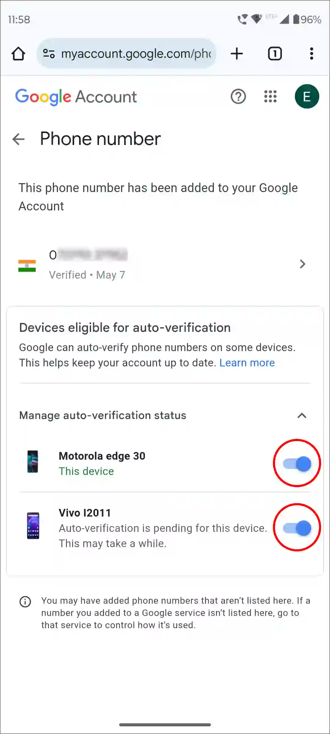 turn on auto-verification for phone