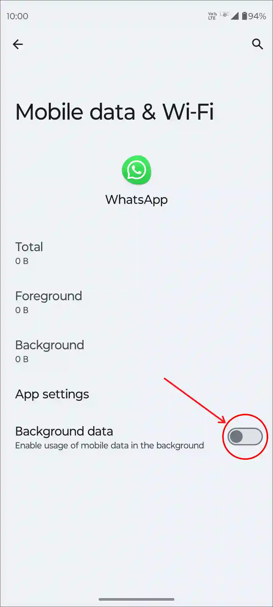 whatsapp background data off