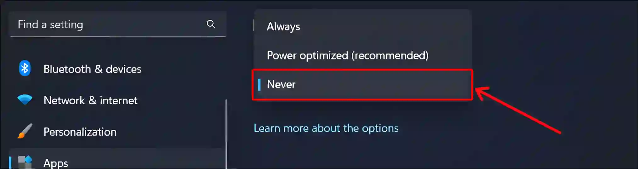 windows 11 background app permissions never