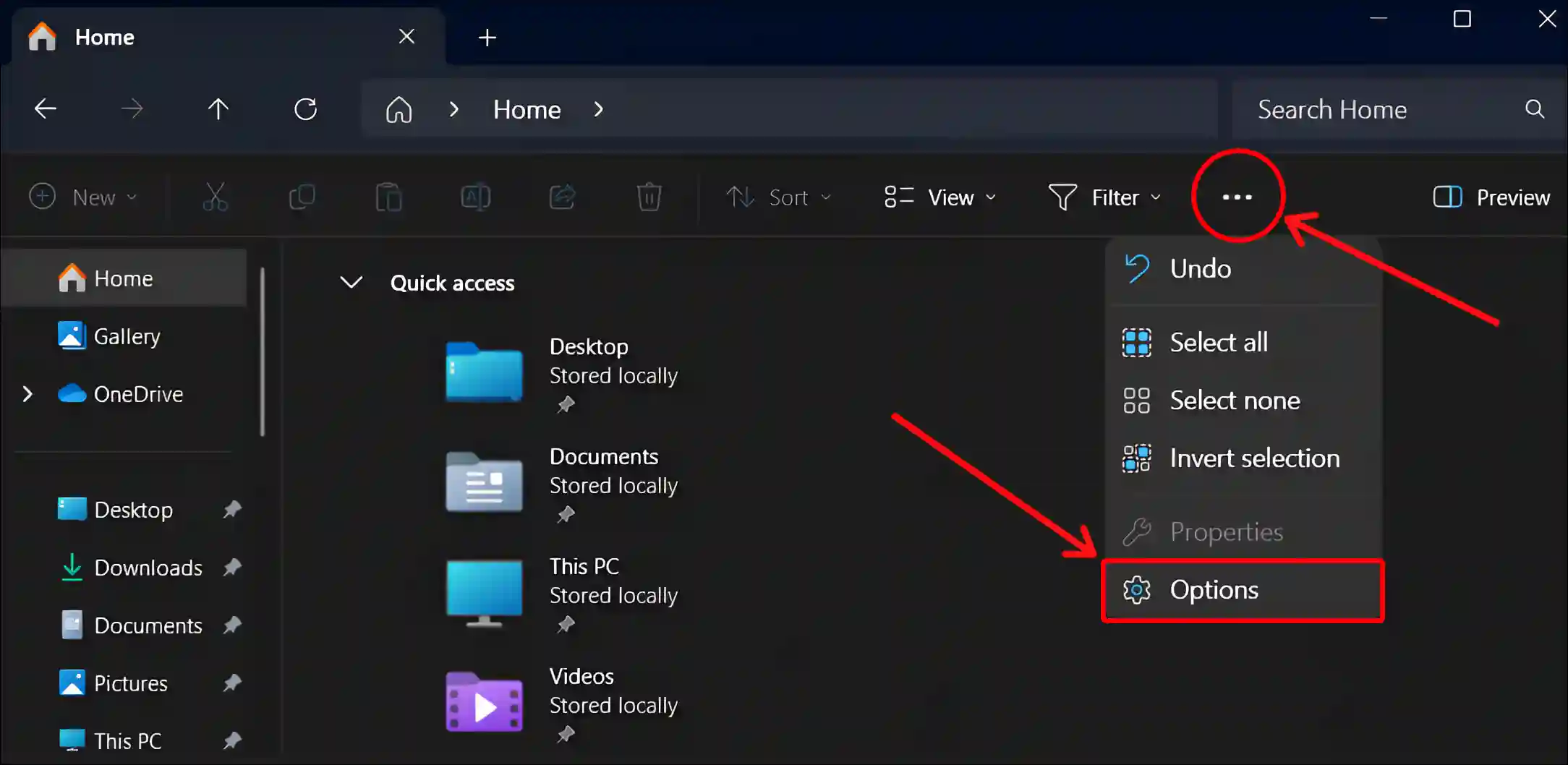 windows 11 file explorer options