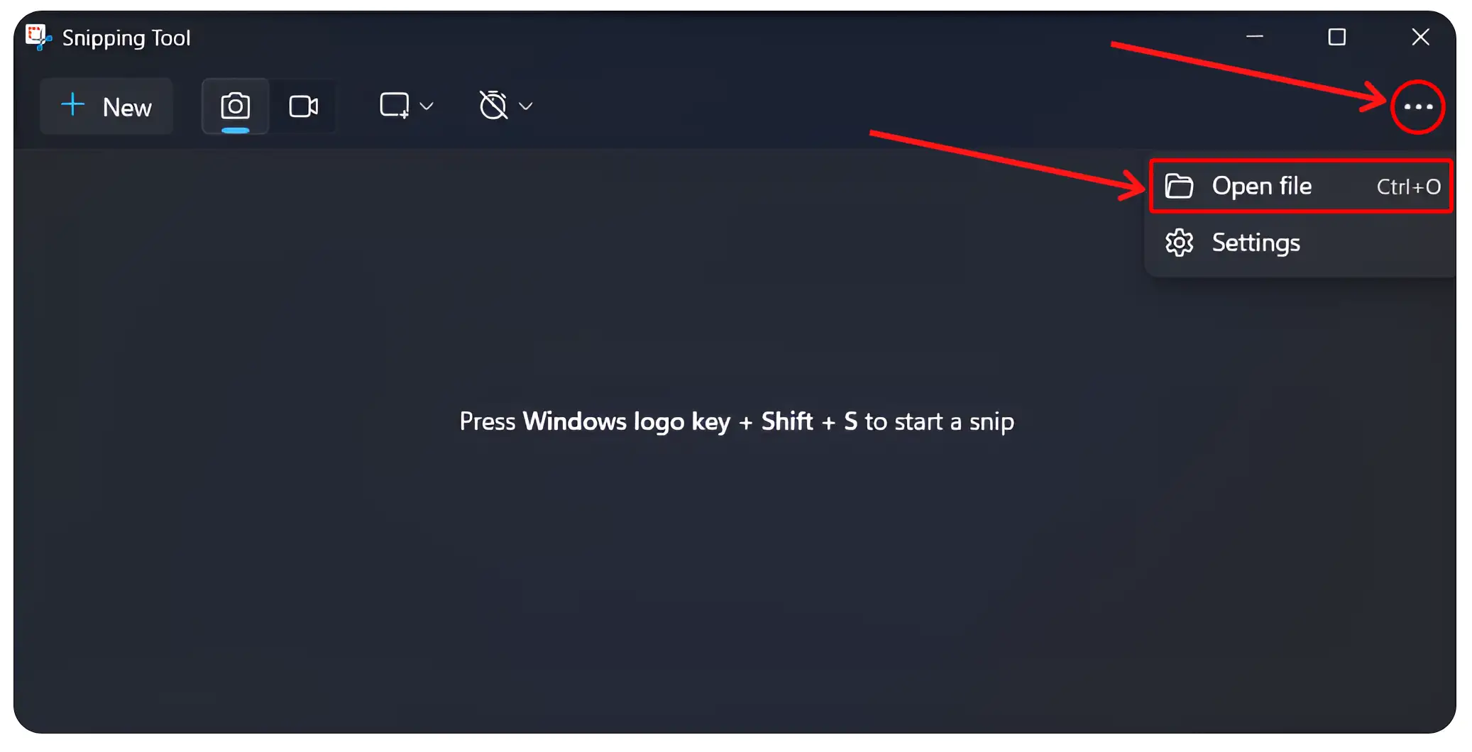 windows 11 snipping tool open file