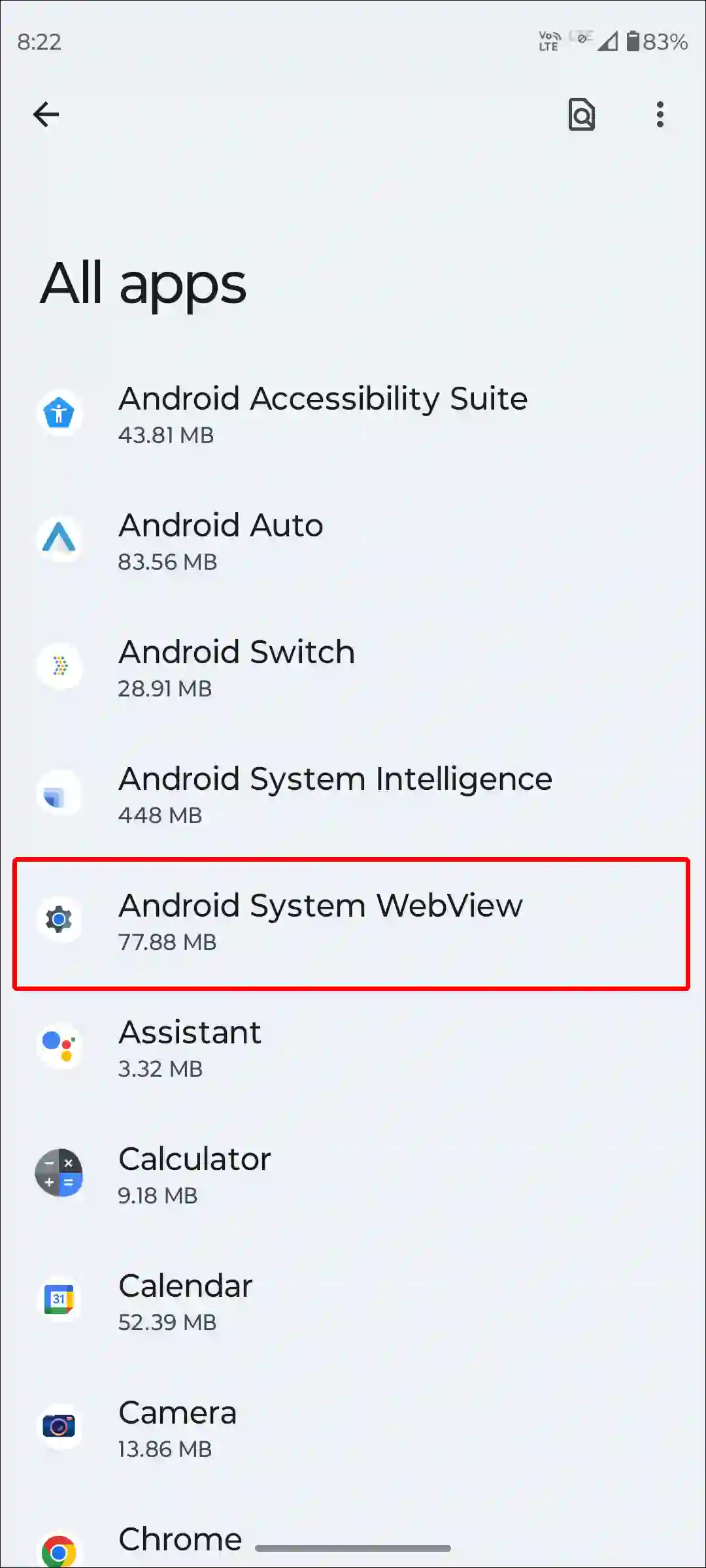 android system webview settings