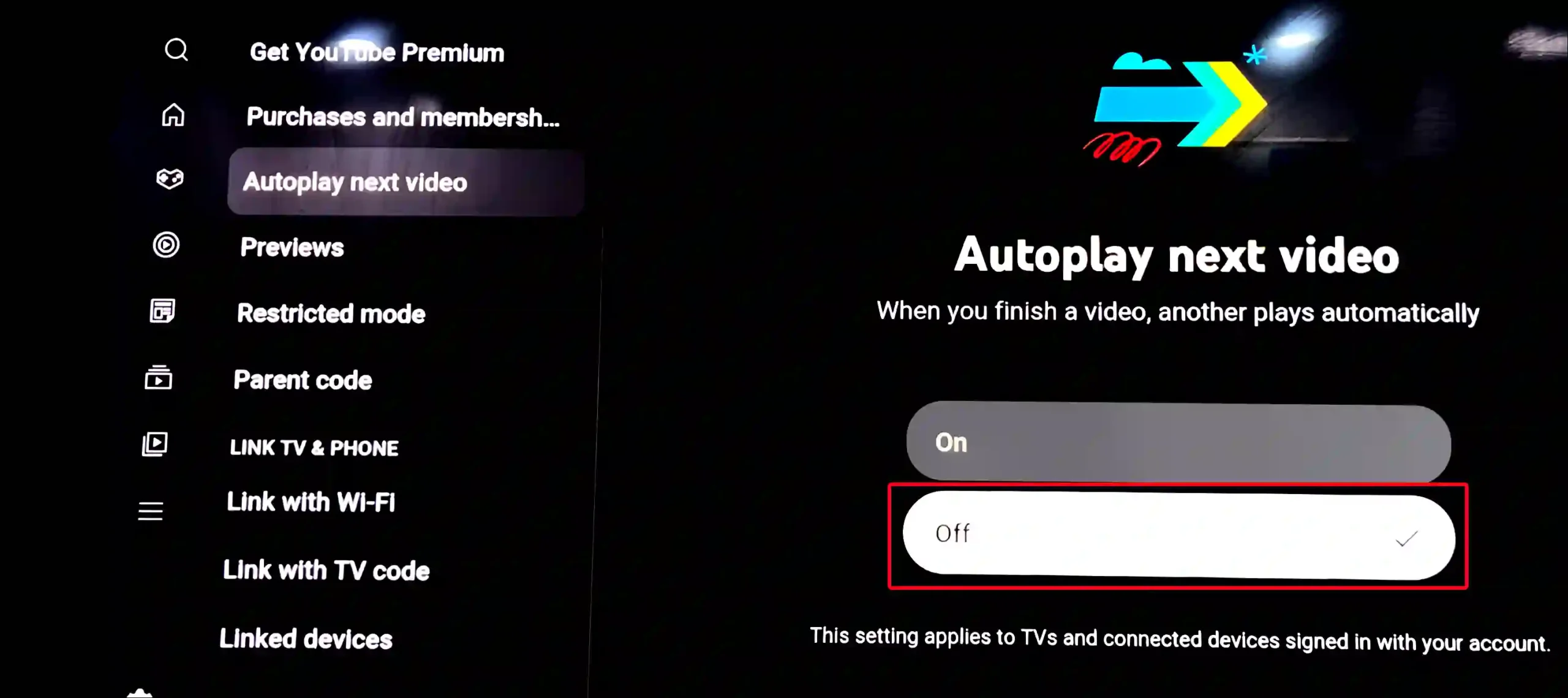 android tv youtube autoplay next video disable