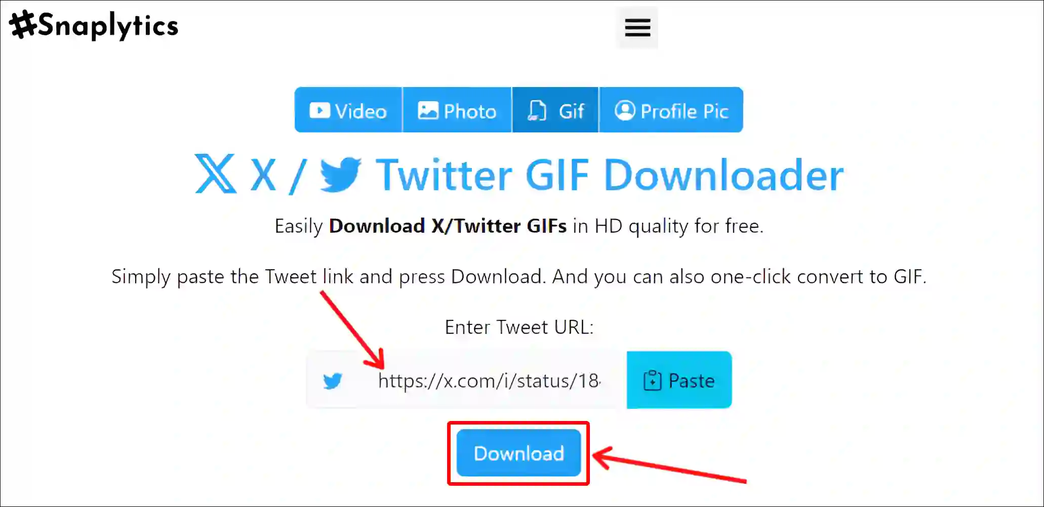 desktop snaplytics x twitter gif downloader