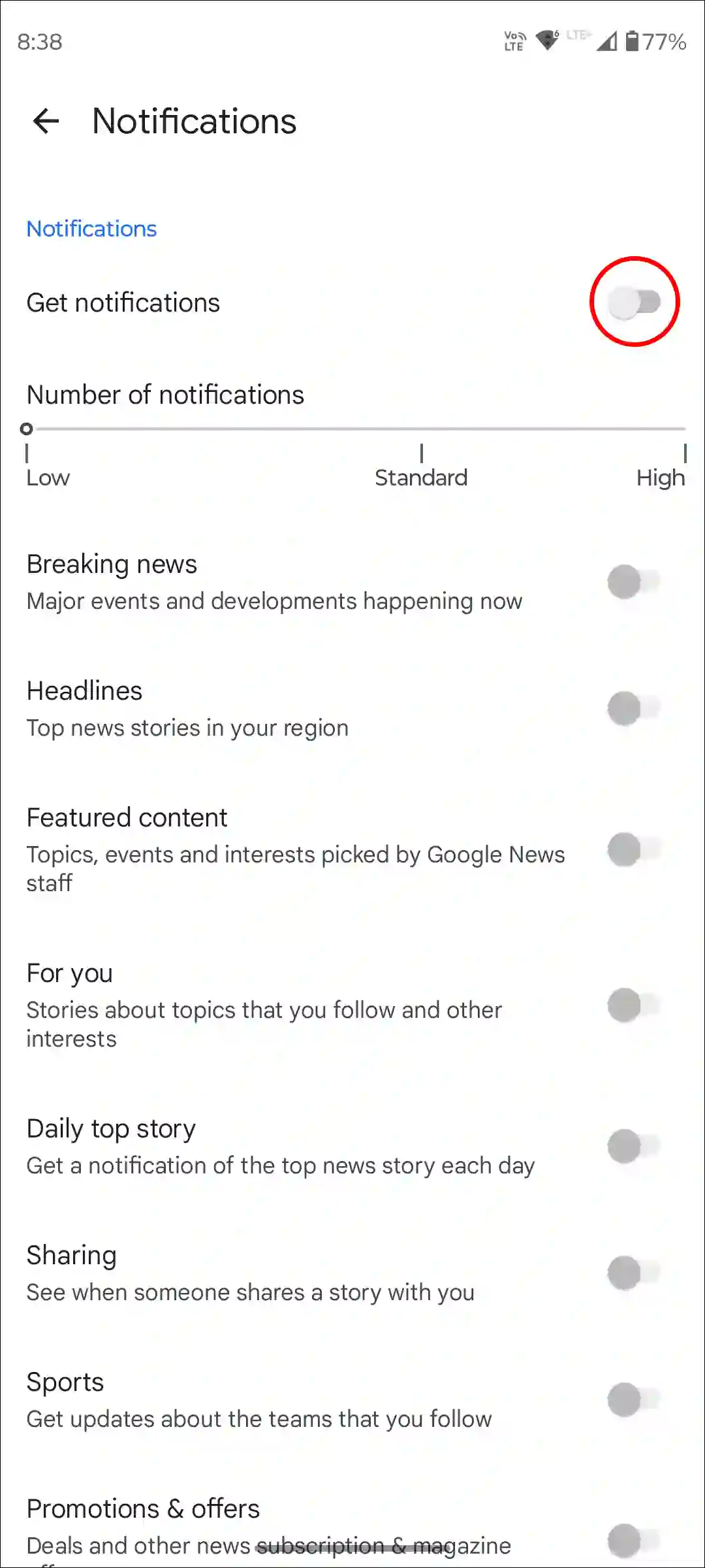 disable google news notifications