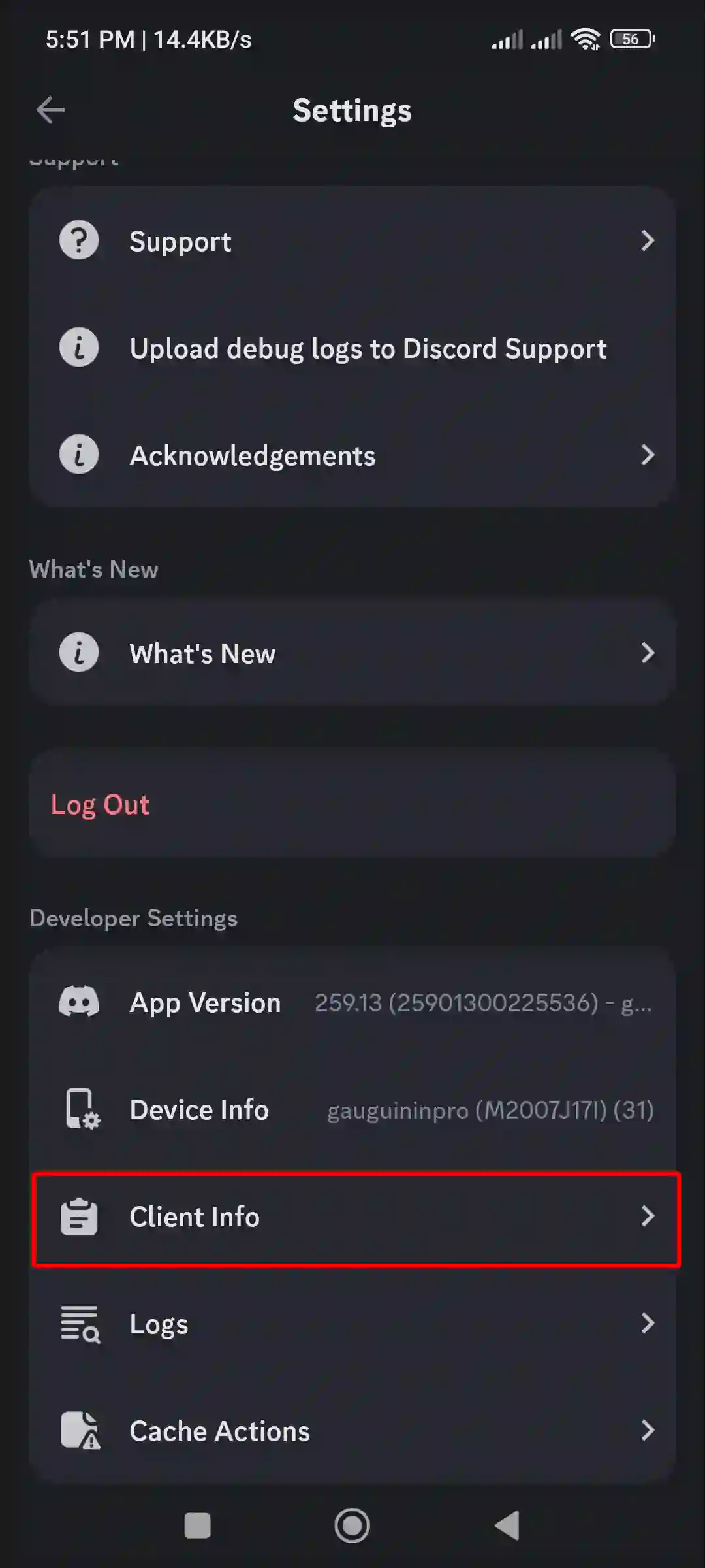 Check Current Discord Version on Android