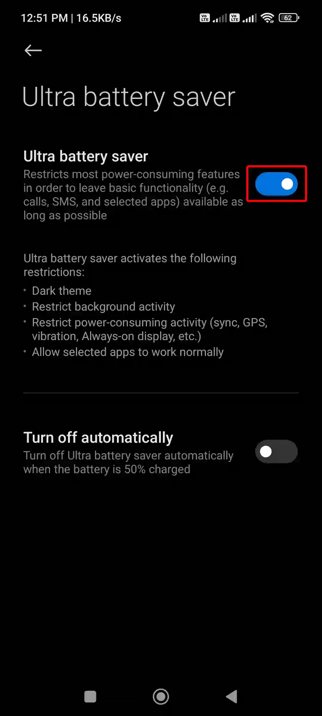 enable xiaomi ultra battery saver